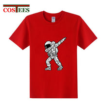 Load image into Gallery viewer, Geek Parody Dabbing Astronaut T shirt men Funny Astronaut Dab t-shirt hombre Camiseta Short Sleeve O-neck Science Astronomy Tees