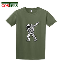 Load image into Gallery viewer, Geek Parody Dabbing Astronaut T shirt men Funny Astronaut Dab t-shirt hombre Camiseta Short Sleeve O-neck Science Astronomy Tees