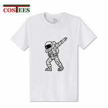 Load image into Gallery viewer, Geek Parody Dabbing Astronaut T shirt men Funny Astronaut Dab t-shirt hombre Camiseta Short Sleeve O-neck Science Astronomy Tees