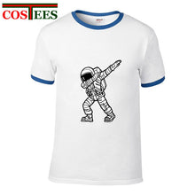 Load image into Gallery viewer, Geek Parody Dabbing Astronaut T shirt men Funny Astronaut Dab t-shirt hombre Camiseta Short Sleeve O-neck Science Astronomy Tees