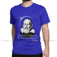 Load image into Gallery viewer, Galileo Men T Shirt Thunderbolt Lightning Very Frightening Me Astronomy Science Funny Tees Short Sleeve O Neck T-Shirts Cotton
