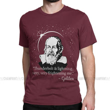 Load image into Gallery viewer, Galileo Men T Shirt Thunderbolt Lightning Very Frightening Me Astronomy Science Funny Tees Short Sleeve O Neck T-Shirts Cotton