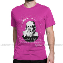 Load image into Gallery viewer, Galileo Men T Shirt Thunderbolt Lightning Very Frightening Me Astronomy Science Funny Tees Short Sleeve O Neck T-Shirts Cotton