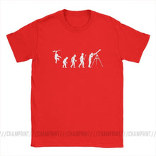 Load image into Gallery viewer, Men Funny Evolution Of Man Astronomy T-Shirt Telescope Galileo Tops O Neck Short Sleeve Clothes 100% Cotton Tees Printed T Shirt