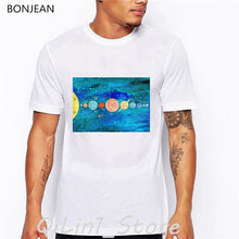 Load image into Gallery viewer, 2019 fashion watercolor Solar System Astronomy print tshirt men Planets art aesthetic tee shirt homme funny t shirt streetwear
