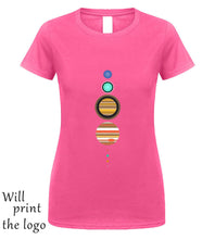 Load image into Gallery viewer, Solar System T-Shirt - Funny t shirt space astronomy fashion retro planets cool
