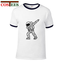 Load image into Gallery viewer, Geek Parody Dabbing Astronaut T shirt men Funny Astronaut Dab t-shirt hombre Camiseta Short Sleeve O-neck Science Astronomy Tees
