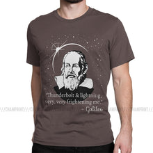 Load image into Gallery viewer, Galileo Men T Shirt Thunderbolt Lightning Very Frightening Me Astronomy Science Funny Tees Short Sleeve O Neck T-Shirts Cotton
