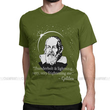 Load image into Gallery viewer, Galileo Men T Shirt Thunderbolt Lightning Very Frightening Me Astronomy Science Funny Tees Short Sleeve O Neck T-Shirts Cotton
