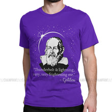 Load image into Gallery viewer, Galileo Men T Shirt Thunderbolt Lightning Very Frightening Me Astronomy Science Funny Tees Short Sleeve O Neck T-Shirts Cotton
