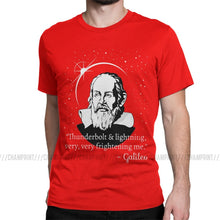 Load image into Gallery viewer, Galileo Men T Shirt Thunderbolt Lightning Very Frightening Me Astronomy Science Funny Tees Short Sleeve O Neck T-Shirts Cotton
