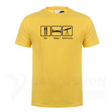 Load image into Gallery viewer, Eat Sleep Astronomy Men T Shirts Ufo Fans Tshirt Funny Design Printing T-shirts 16 Colors Pure Cotton Short sleeves Tops Tee
