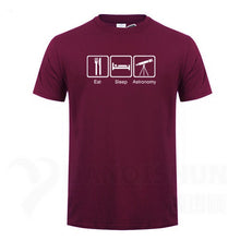 Load image into Gallery viewer, Eat Sleep Astronomy Men T Shirts Ufo Fans Tshirt Funny Design Printing T-shirts 16 Colors Pure Cotton Short sleeves Tops Tee
