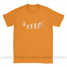 Load image into Gallery viewer, Men Funny Evolution Of Man Astronomy T-Shirt Telescope Galileo Tops O Neck Short Sleeve Clothes 100% Cotton Tees Printed T Shirt
